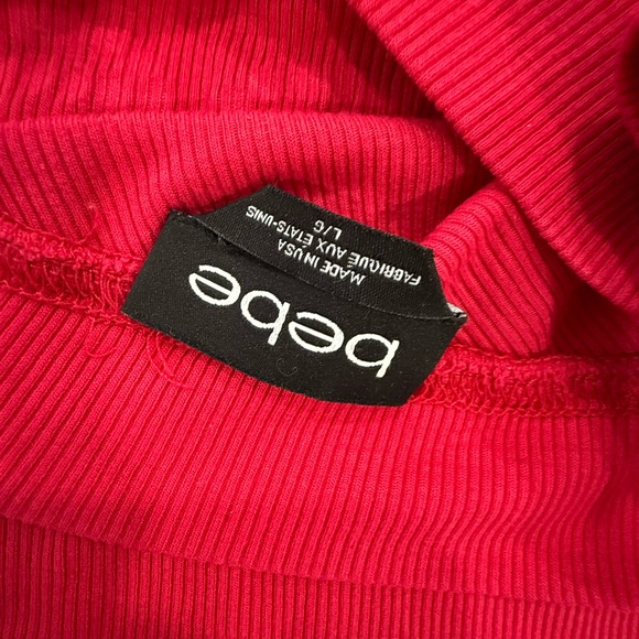 Bebe Vibrant Red Ribbed Top - Picture 3 of 4